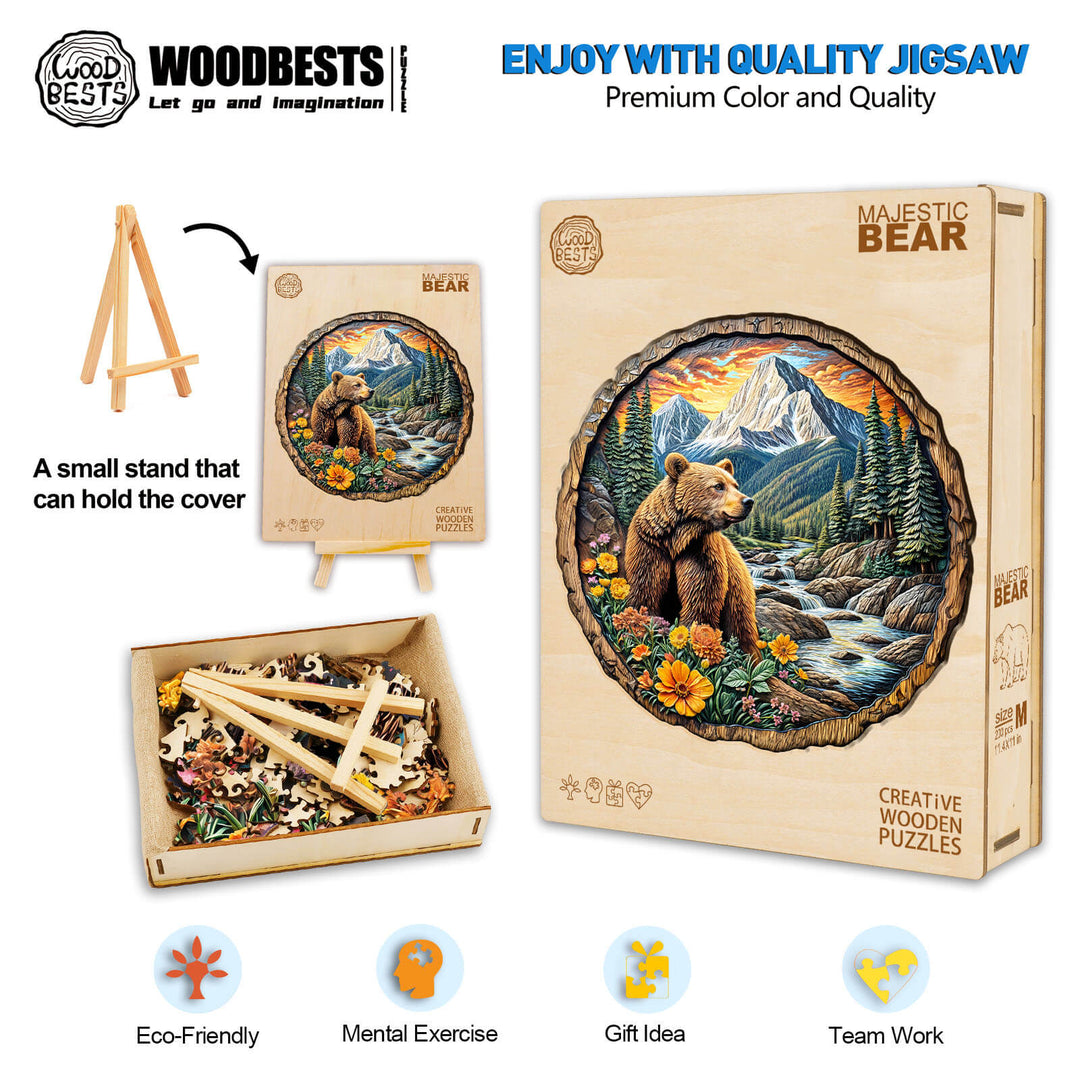 Majestic Bear Wooden Jigsaw Puzzle