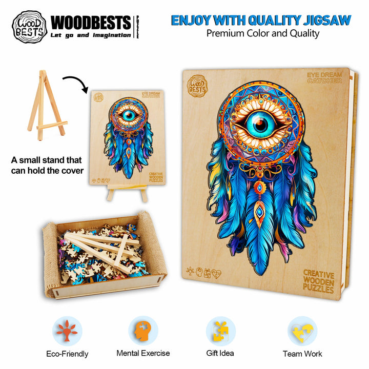 Eye Dream Catcher Wooden Jigsaw Puzzle-Woodbests