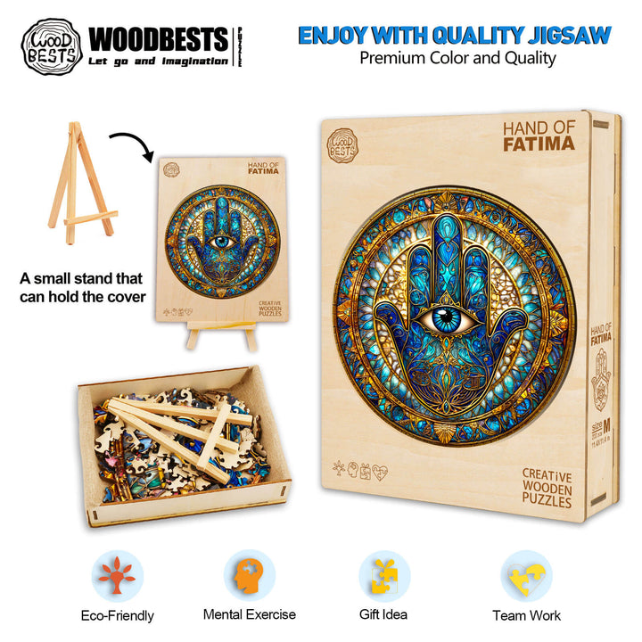 Hand of Fatima Wooden Jigsaw Puzzle