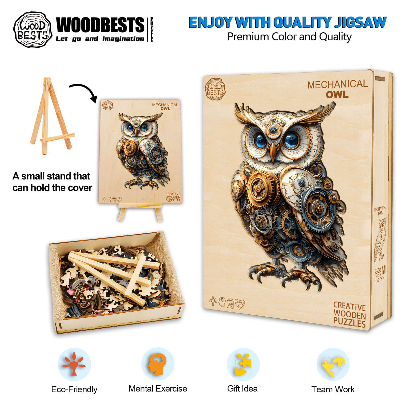 Mechanical Owl Wooden Jigsaw Puzzle