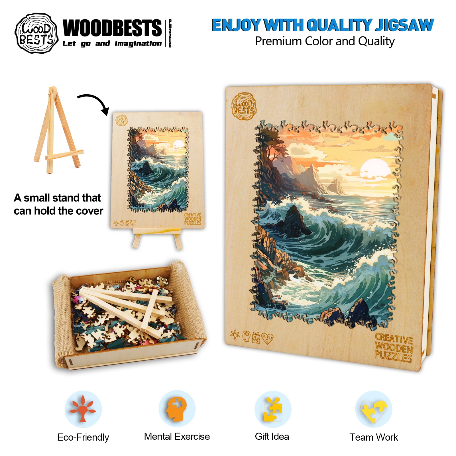 Seaside Sunset Wooden Jigsaw Puzzle