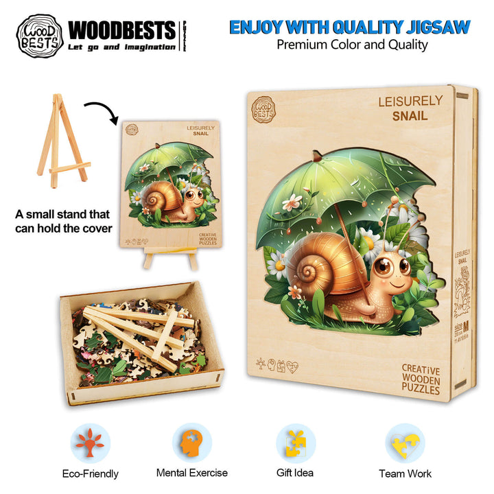 Leisurely Snail Wooden Jigsaw Puzzle