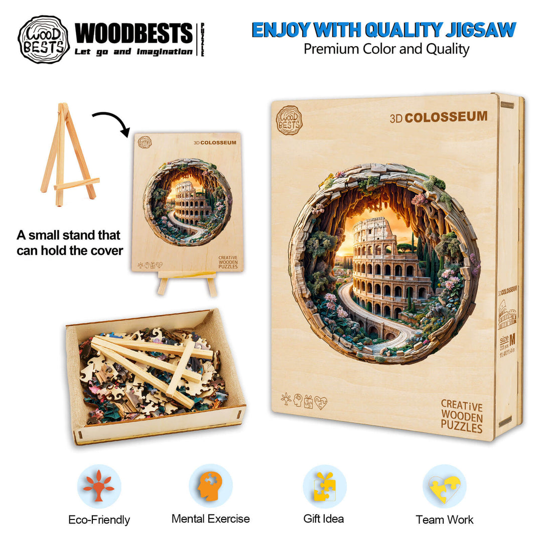 3D Colosseum Wooden Jigsaw Puzzle