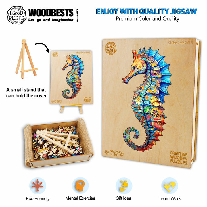 Seahorse 1 Wooden Jigsaw Puzzle-Woodbests