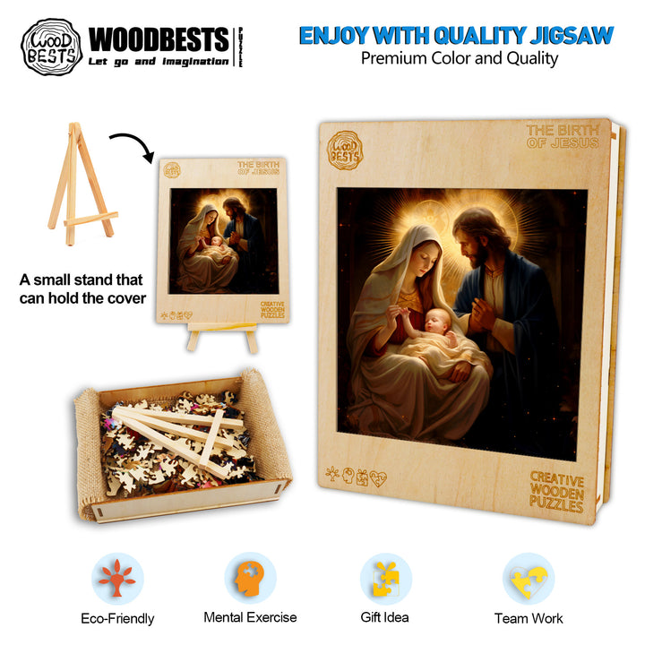 The Birth of Jesus Wooden Jigsaw Puzzle-Woodbests