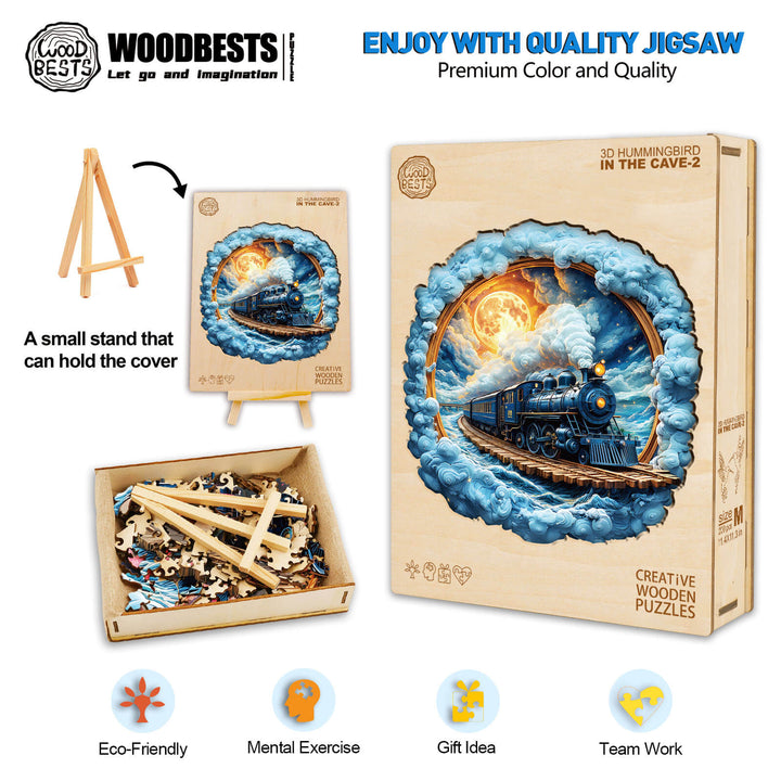 3D Moonlight Trajectory Wooden Jigsaw Puzzle - Woodbests