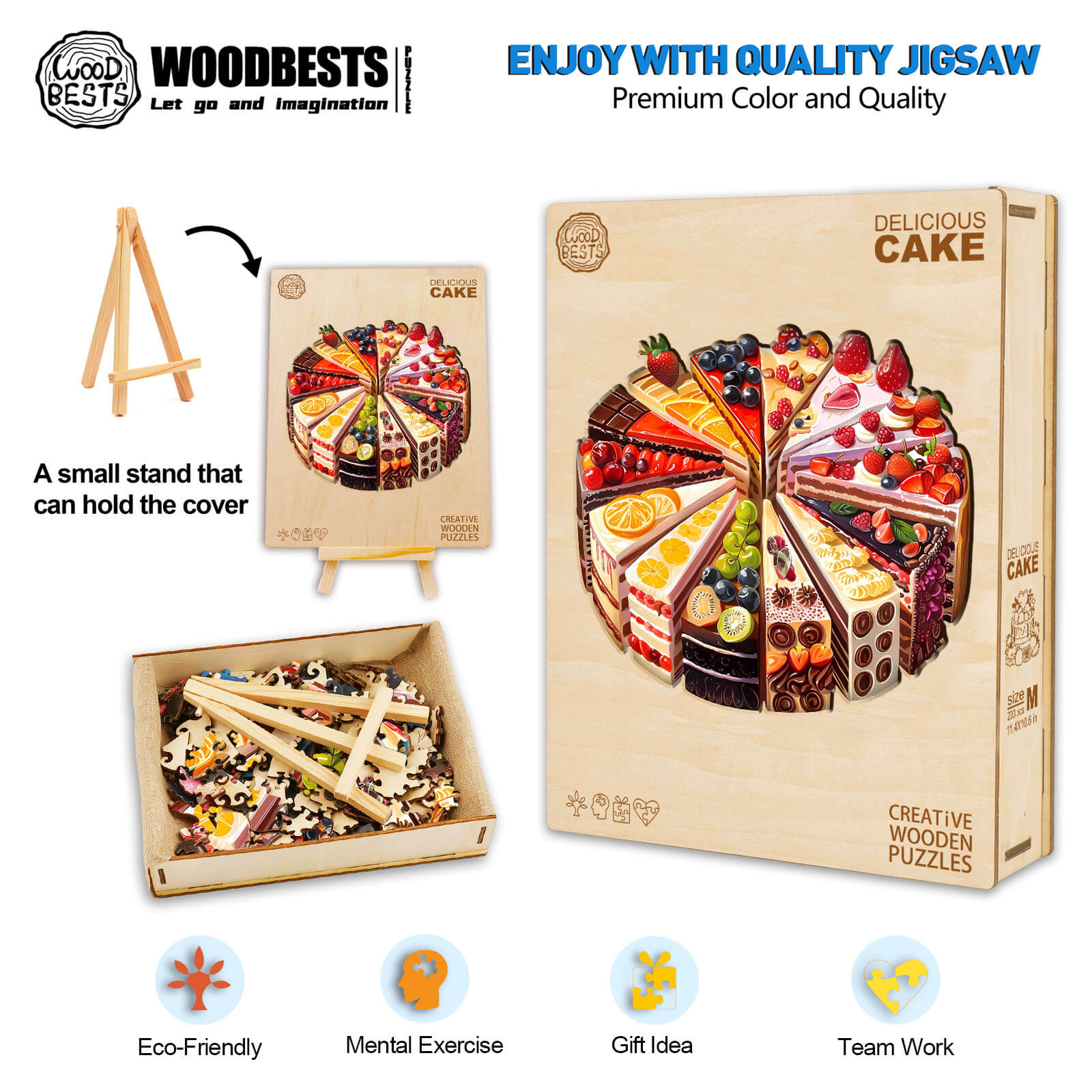 Delicious Cake Wooden Jigsaw Puzzle