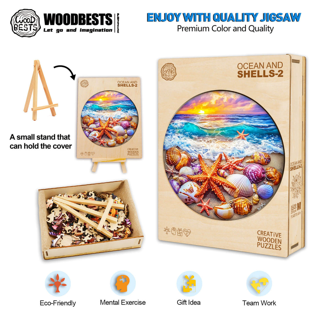 Ocean and Shells-2 Wooden Jigsaw Puzzle