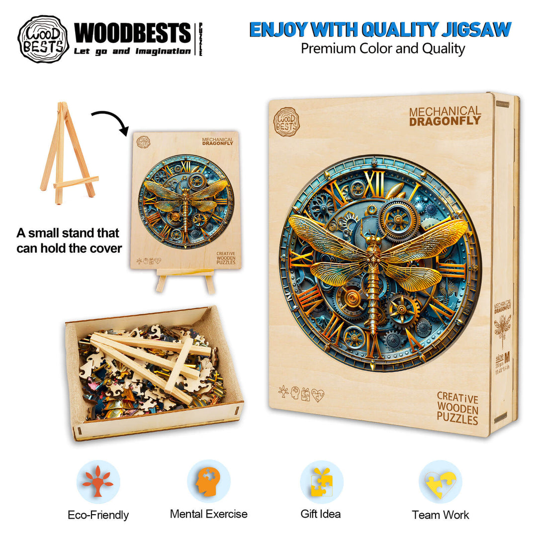 Mechanical Dragonfly Wooden Jigsaw Puzzle