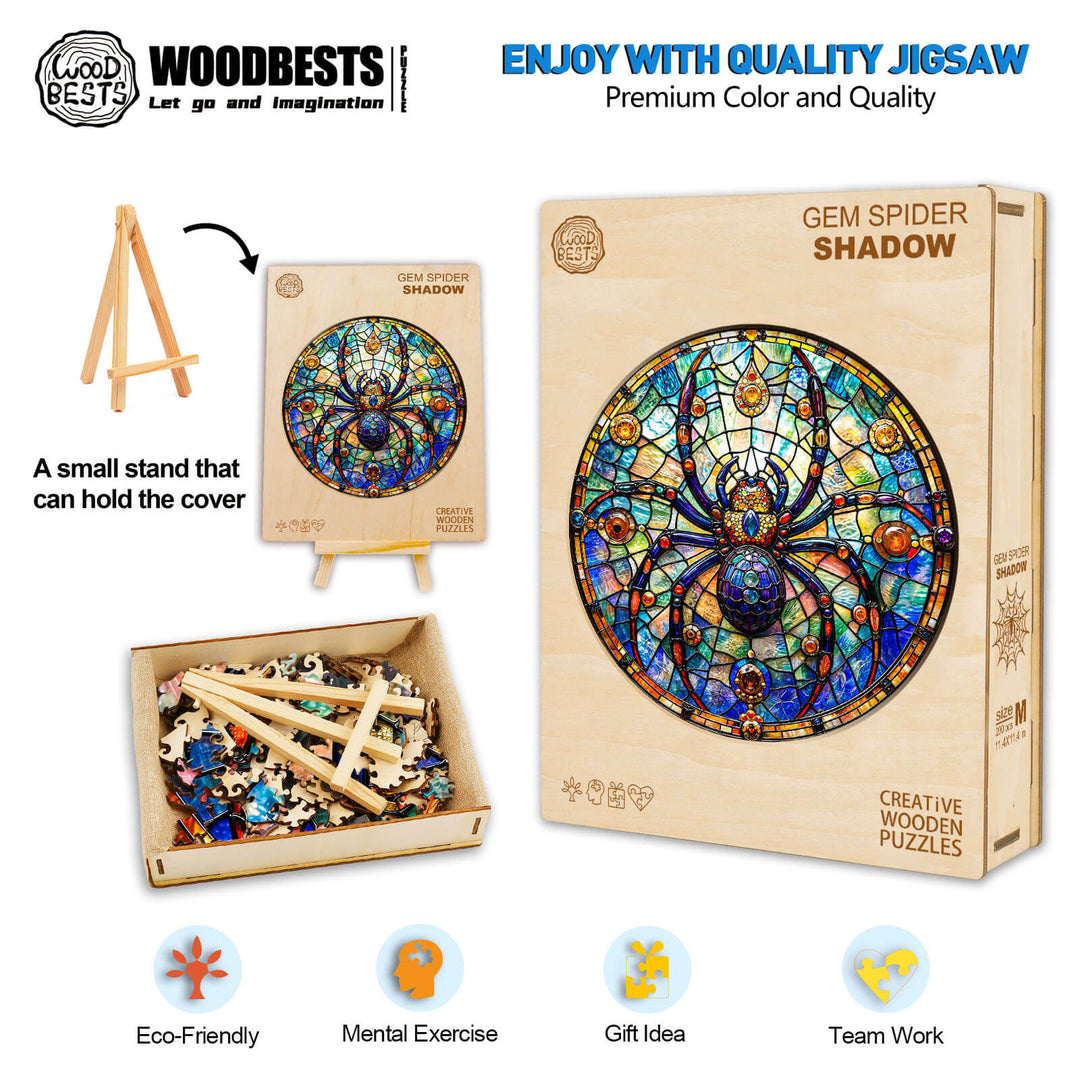 Gem Spider Shadow Wooden Jigsaw Puzzle