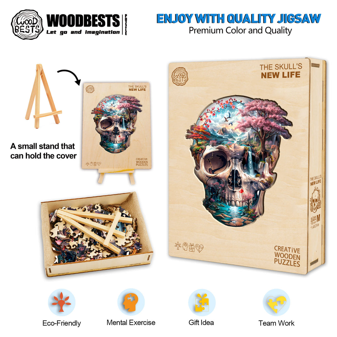 The skull's new life Wooden Jigsaw Puzzle