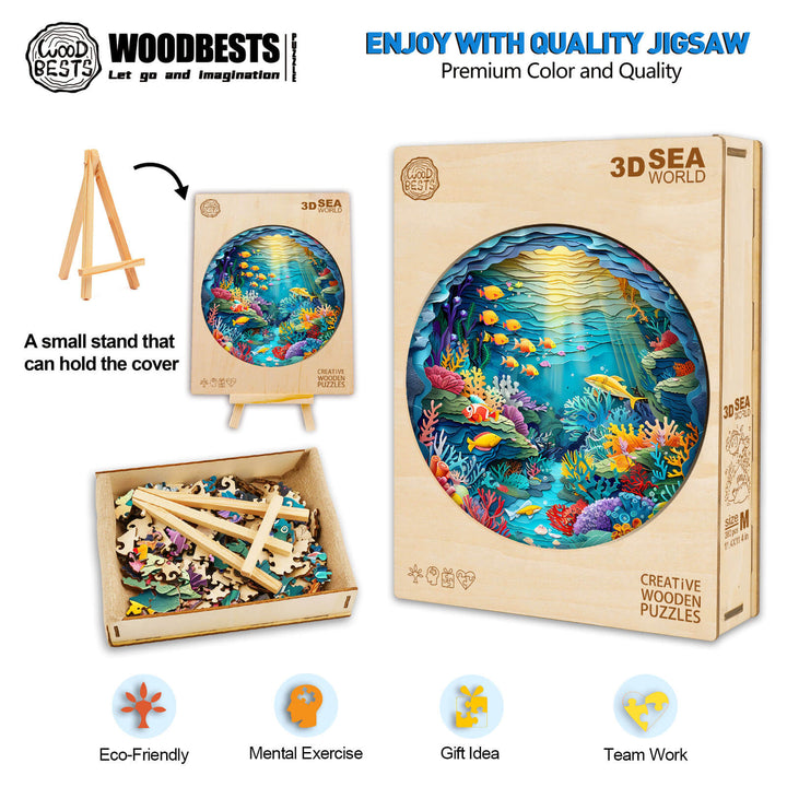 3D sea world Wooden Jigsaw Puzzle