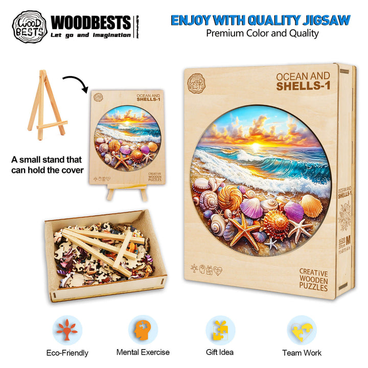 Ocean and Shells-1 Wooden Jigsaw Puzzle - Woodbests