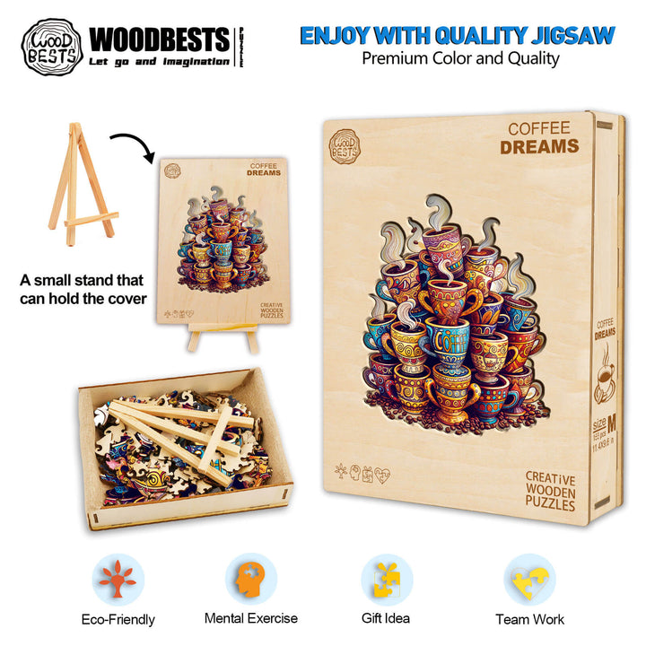 Coffee Dreams  Wooden Jigsaw Puzzle