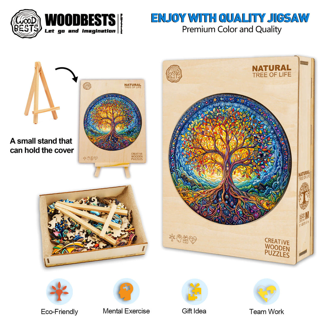 Natural Tree of Life Wooden Jigsaw Puzzle