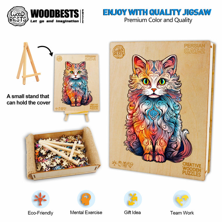 Persian Cat-2 Wooden Jigsaw Puzzle-Woodbests
