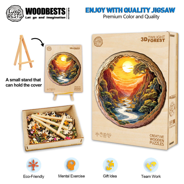 3D Twilight Forest Wooden Jigsaw Puzzle