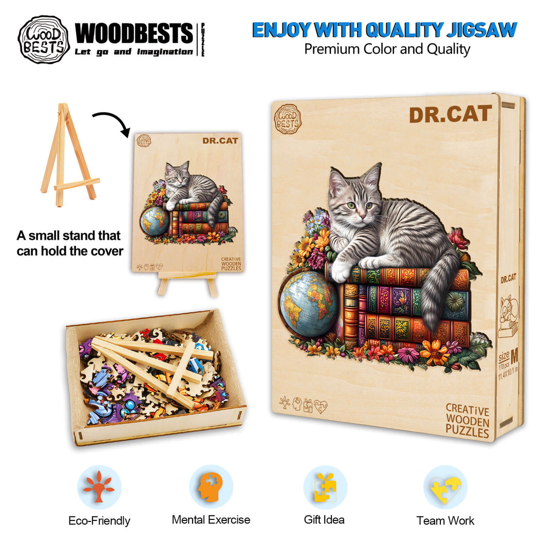 Puzzle en bois Dreamy Tabby Cat-3