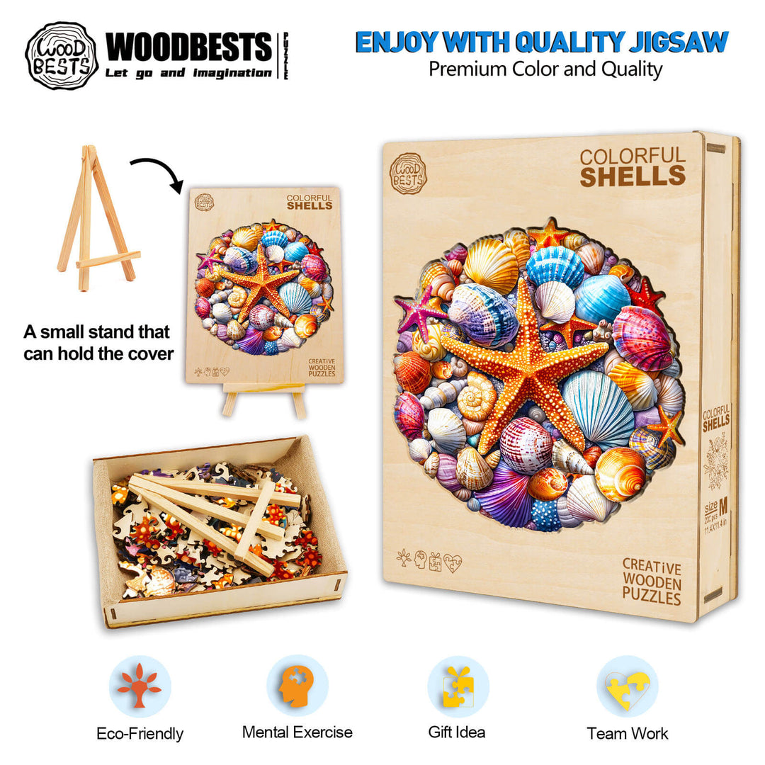 Colorful Shells Wooden Jigsaw Puzzle