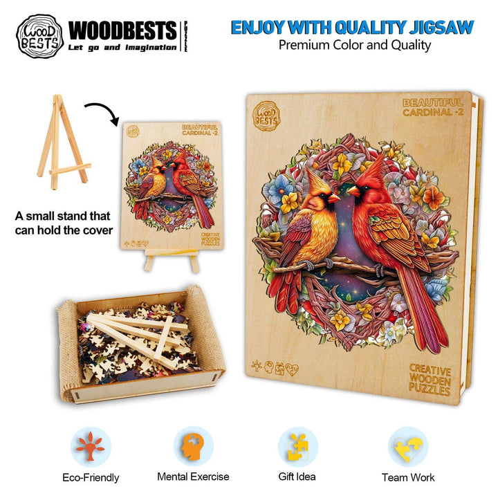 Beautiful Cardinal 2 Wooden Jigsaw Puzzle