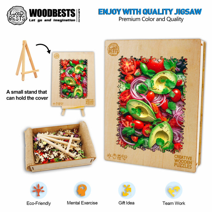 Vegetable Salad Wooden Jigsaw Puzzle-Woodbests