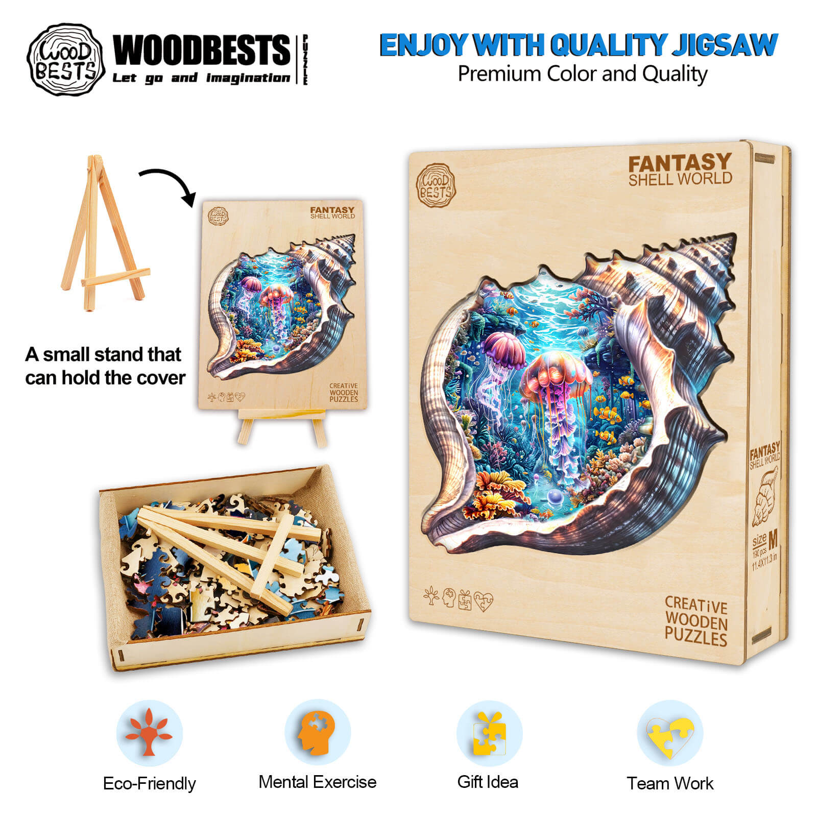 Fantasy Shell World Wooden Jigsaw Puzzle