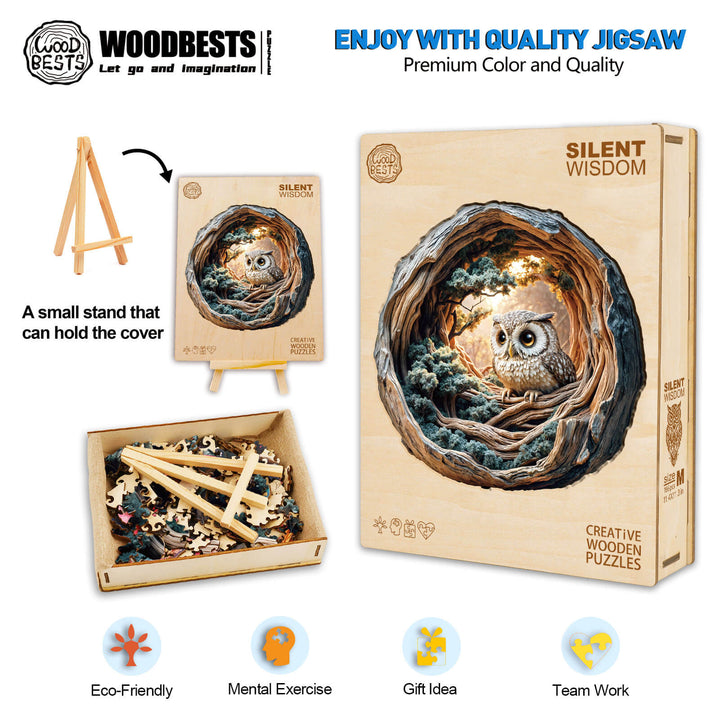 3D Silent Wisdom Wooden Jigsaw Puzzle