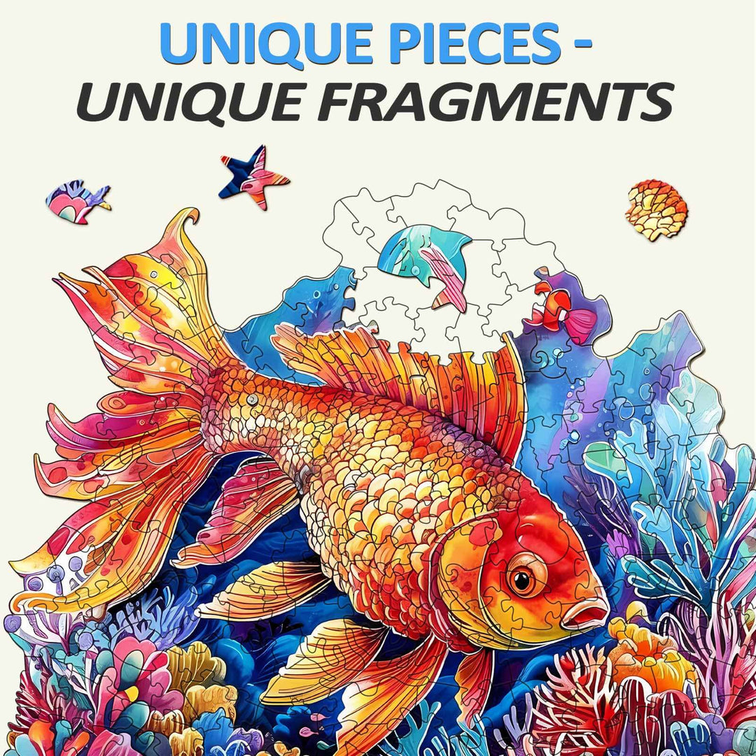 Puzzle en bois magnifique poisson rouge