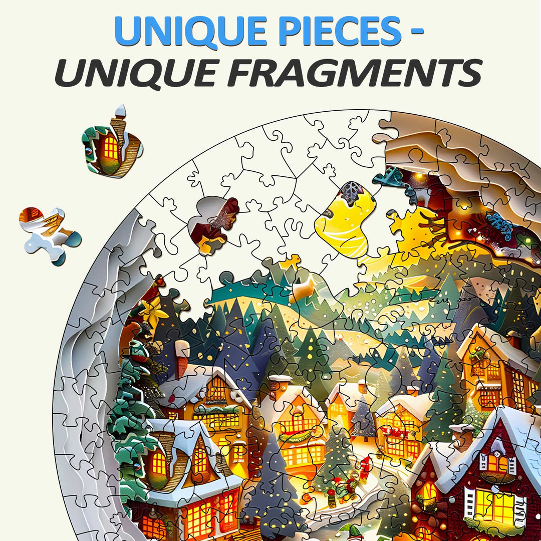 3D Christmas Town-2 Wooden Jigsaw Puzzle