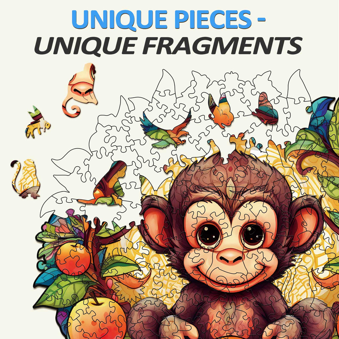 Happy Monkey Wooden Jigsaw Puzzle