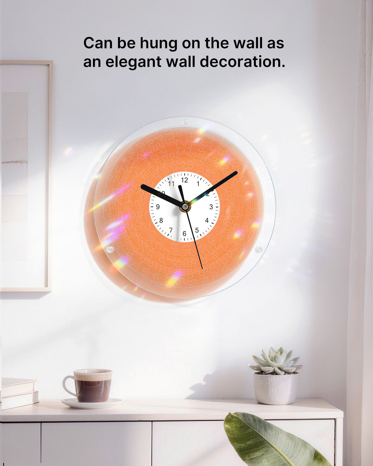 DIY Acrylpuzzle-Uhr Bausatz - Lebhaftes Orange