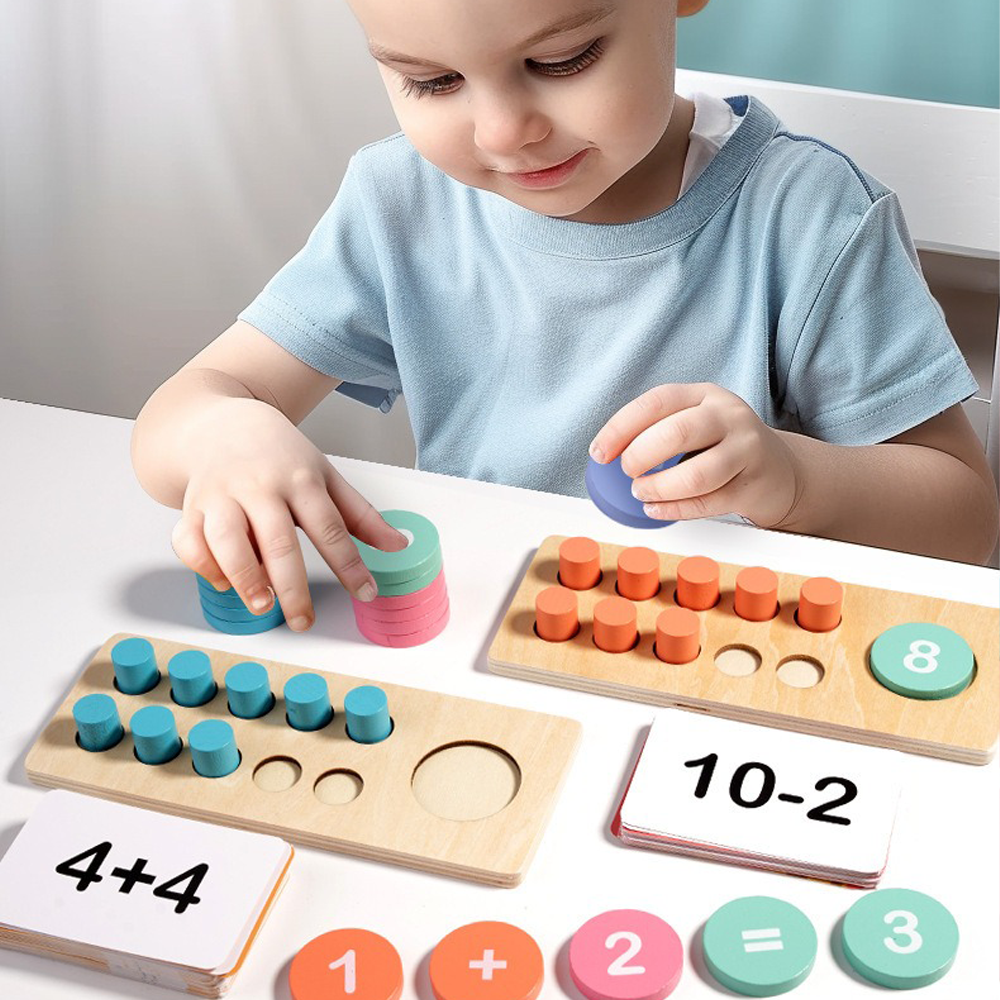 Wooden Children's Tens Digit Addition And Subtraction Math Toy