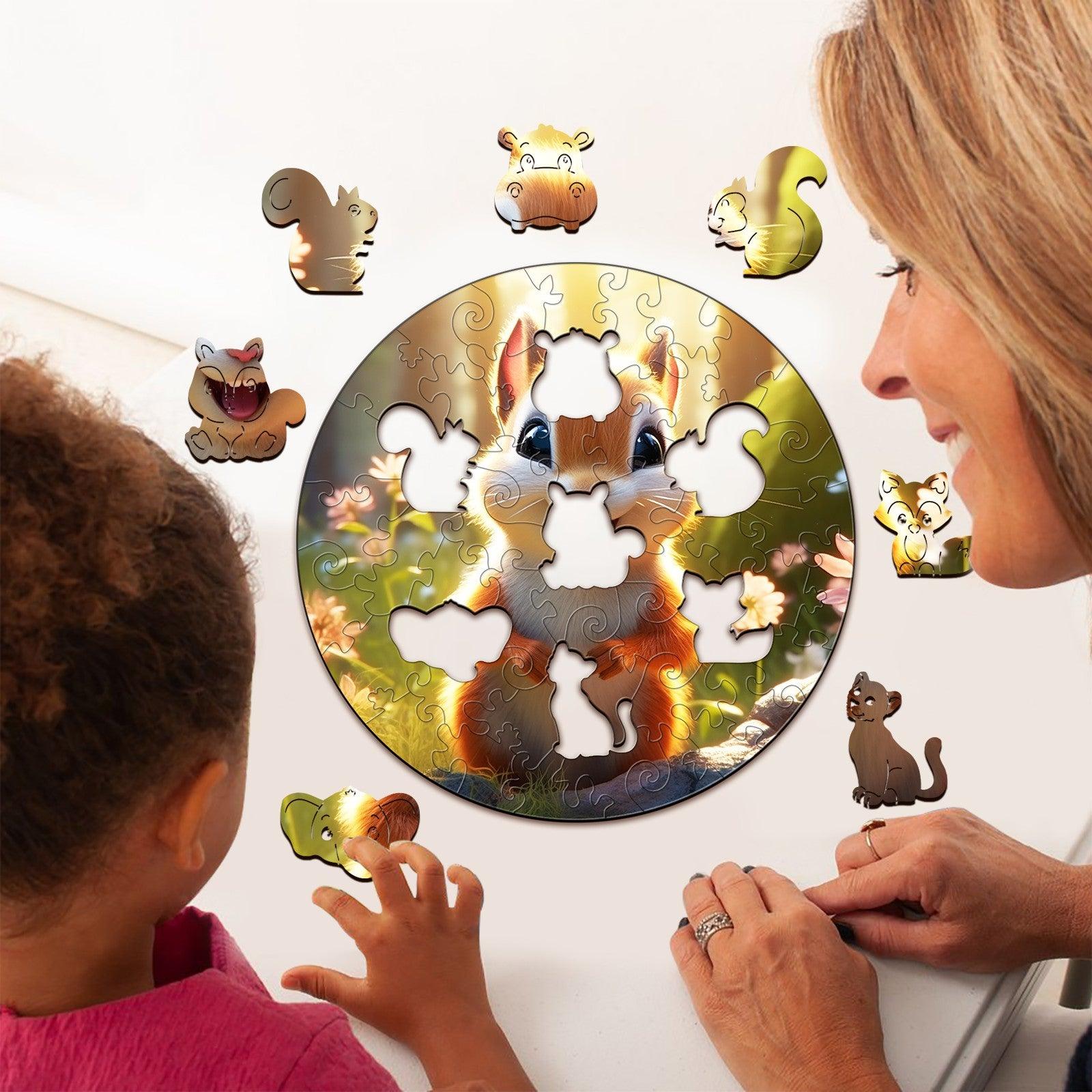 Cute Squirrel Children's Wooden Jigsaw Puzzle