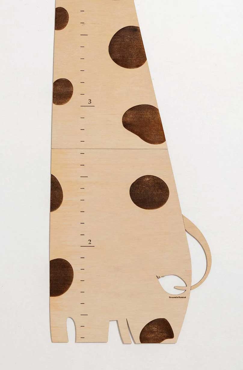 Personalized Wooden Giraffe Growth Chart Nursery Decor Clearance Sale