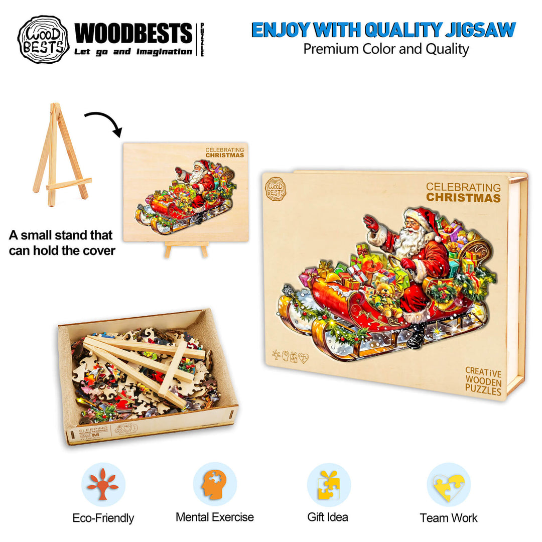 Celebrating Christmas Wooden Jigsaw Puzzle