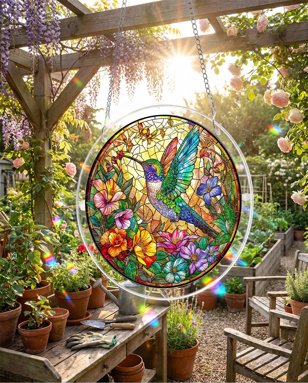 Attrape-soleil puzzle en acrylique - Oasis de nectar botanique