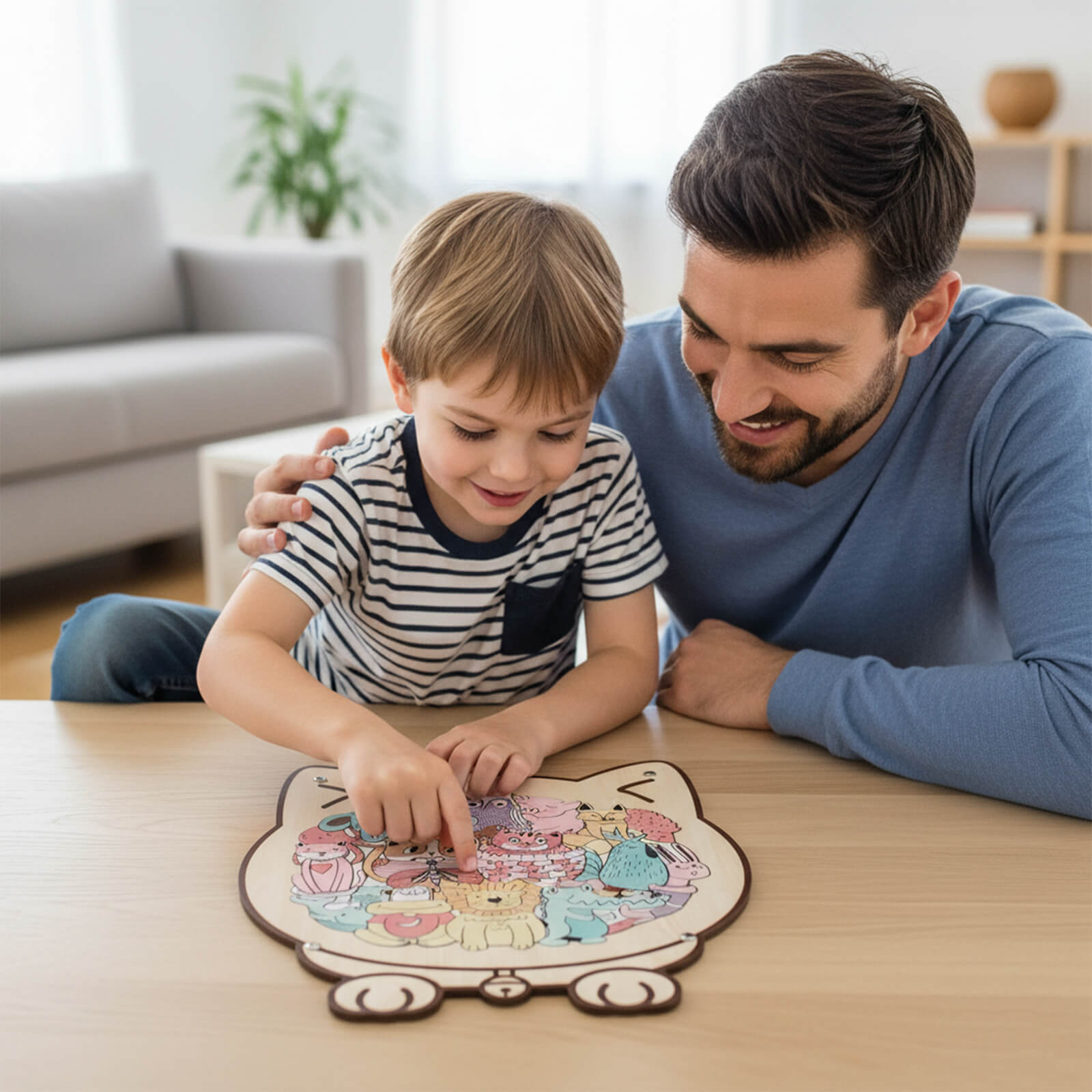 Puzzle en bois en forme d'animal mignon pour bébé