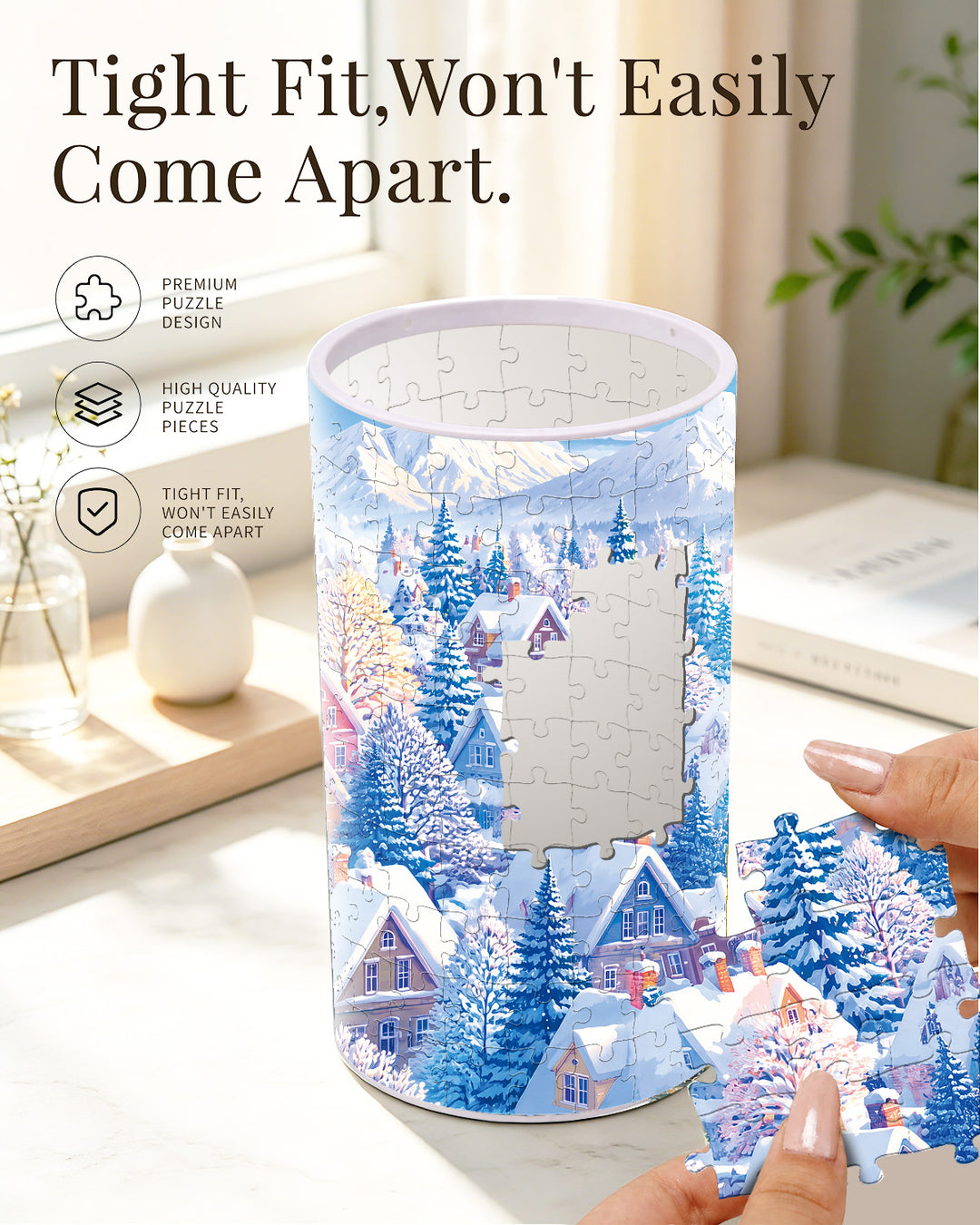 DIY Dimmable Acrylic Puzzle Lamp - Blue Winter Wonderland
