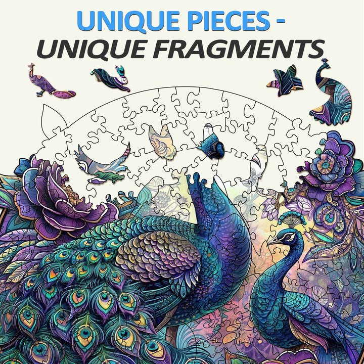 Parent Child Peacock Wooden Jigsaw Puzzle