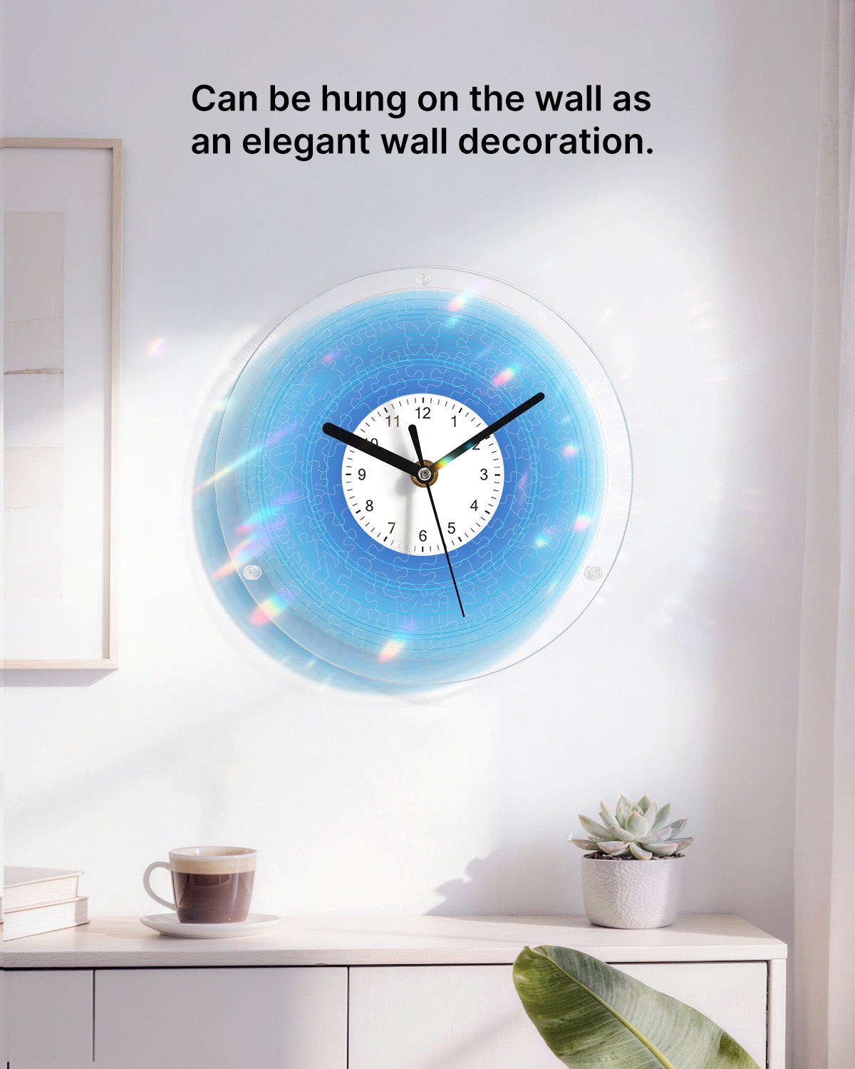 DIY Acrylpuzzle-Uhr Bausatz - Farbverlauf Blau