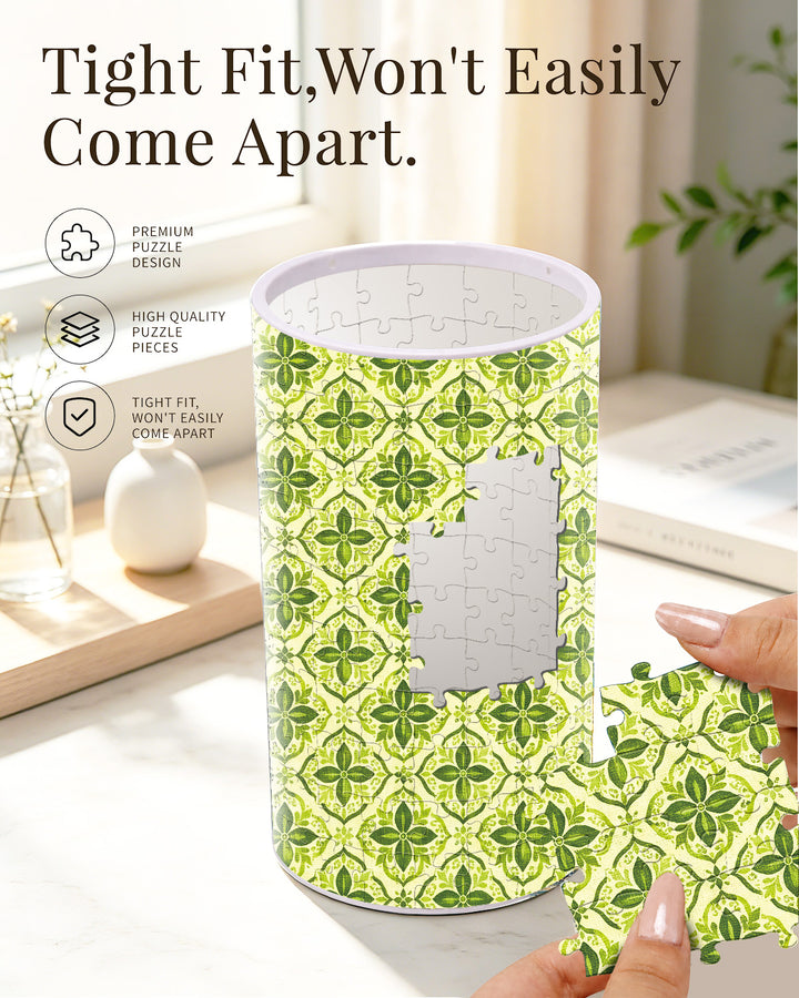DIY Dimmable Acrylic Puzzle Lamp - Green Flowers