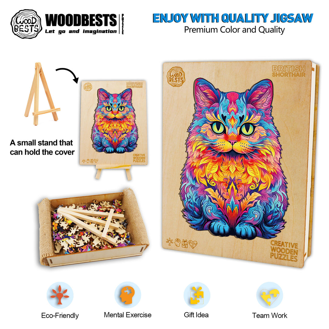 British Short Hair Wooden Jigsaw Puzzle-Woodbests