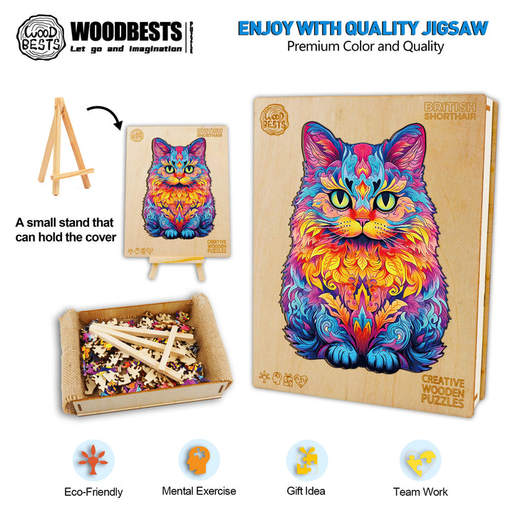 British Short Hair Wooden Jigsaw Puzzle-Woodbests