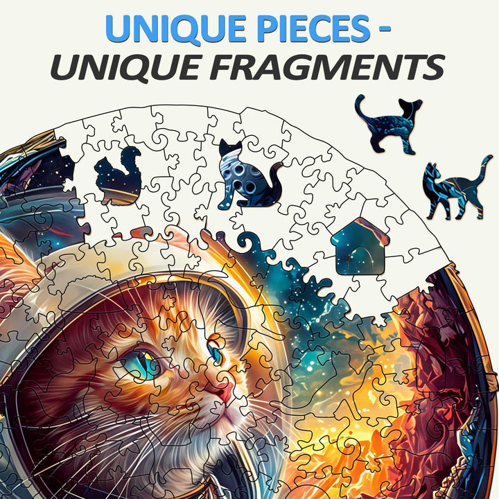 3D Space Cat Wooden Jigsaw Puzzle - By Woodbests