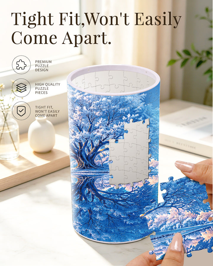 DIY Dimmable Acrylic Puzzle Lamp - Winter Wonderland