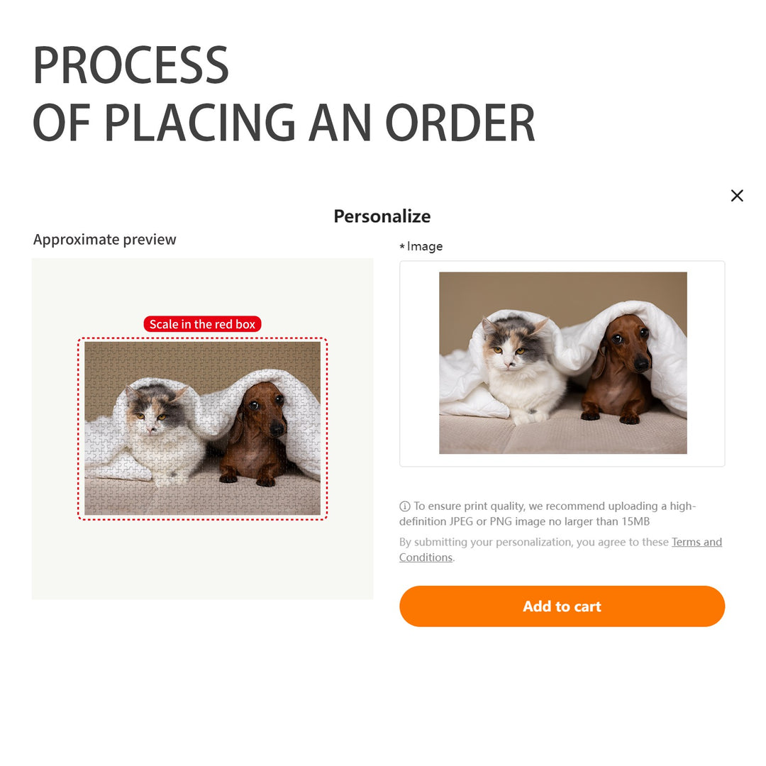 Rompecabezas personalizado con foto de mascota Paw-some de 500/1000 piezas