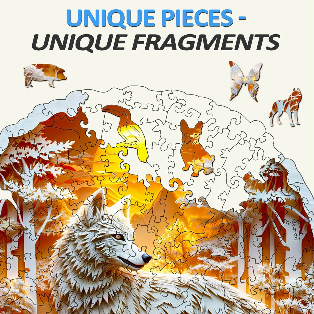 3D Wolf-2 Wooden Jigsaw Puzzle