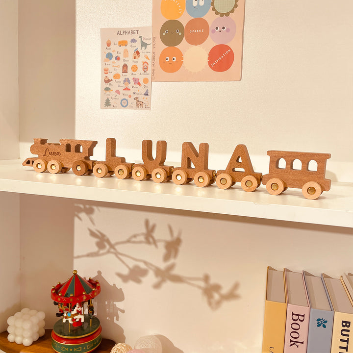 Custom Wooden Name Train Set