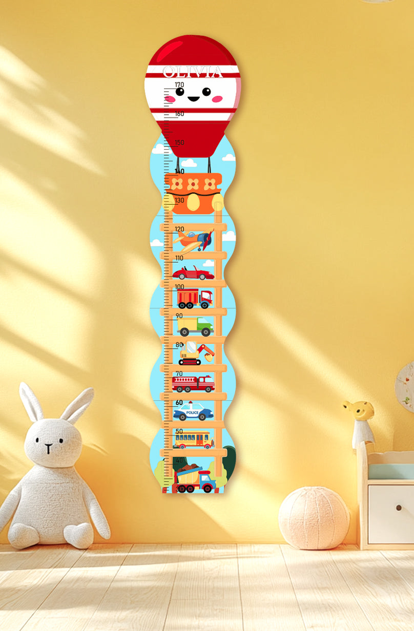 Personalized Wooden Traffic-2 Growth Chart Ruler