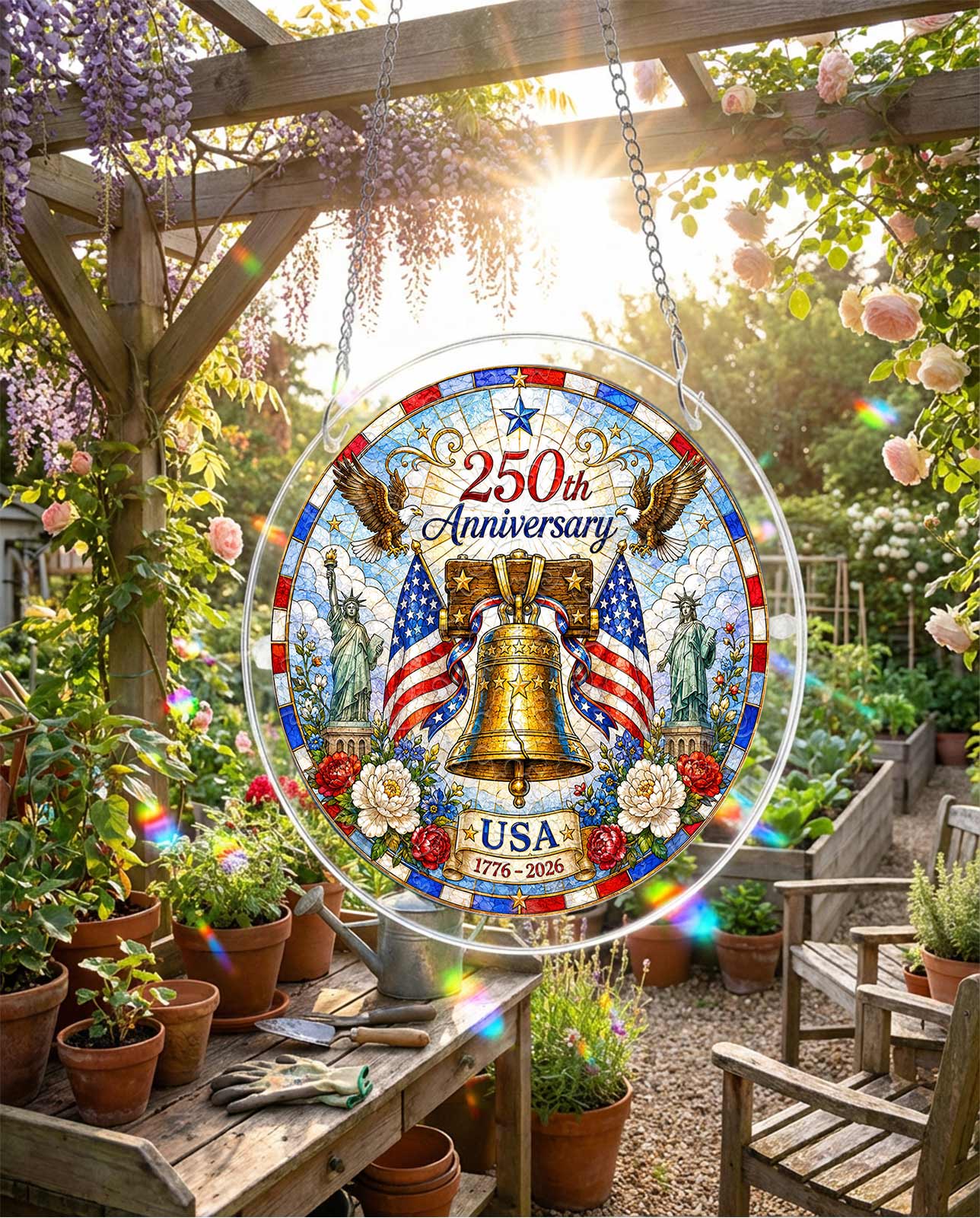 Acryl-Puzzle-Sonnenfänger – Freiheitsglocke